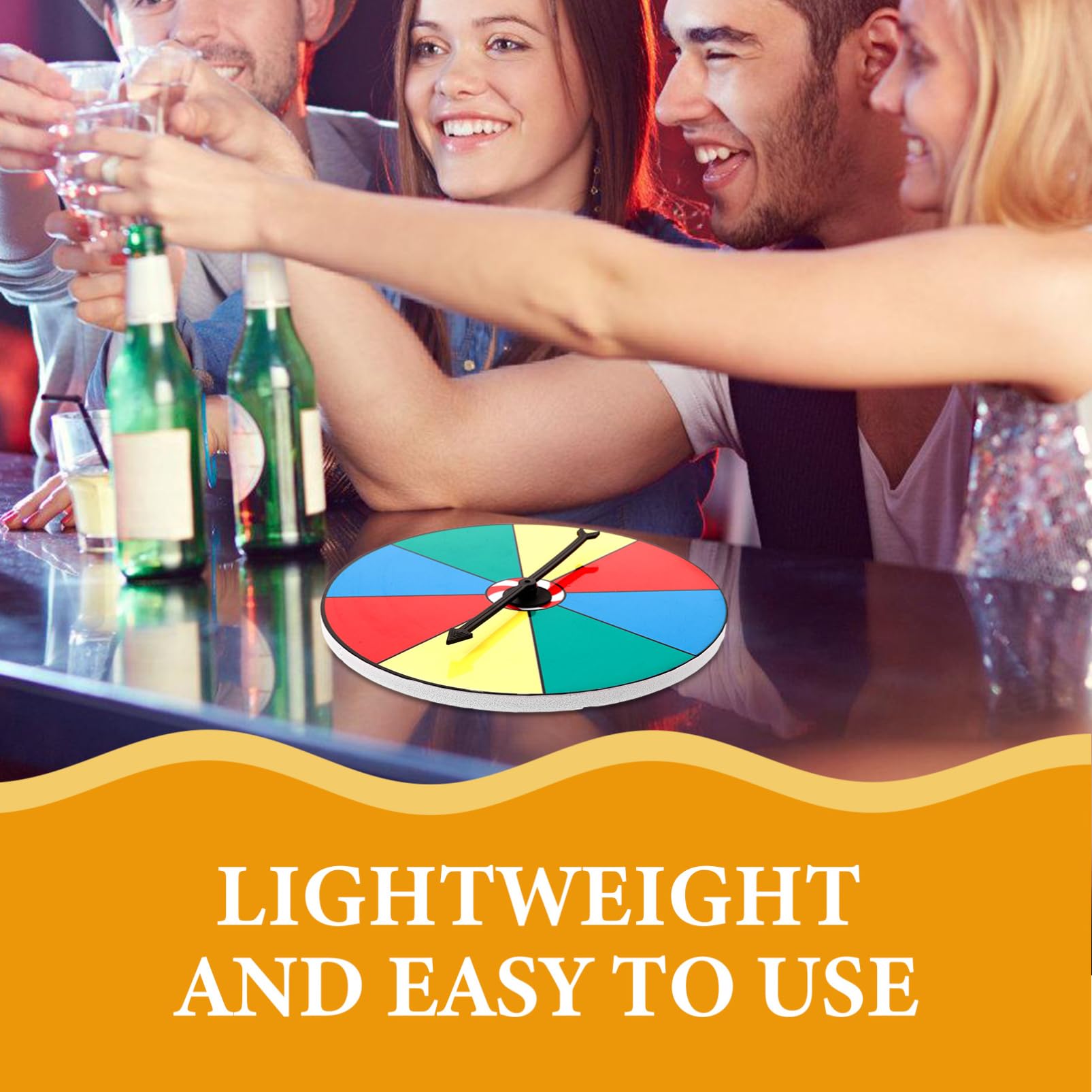 Unomor Desktop Prize Turntable Rotating Wheel for Raffle Games Compact Game Prop for Parties Family Gatherings and Business Events Safe and Lightweight Design