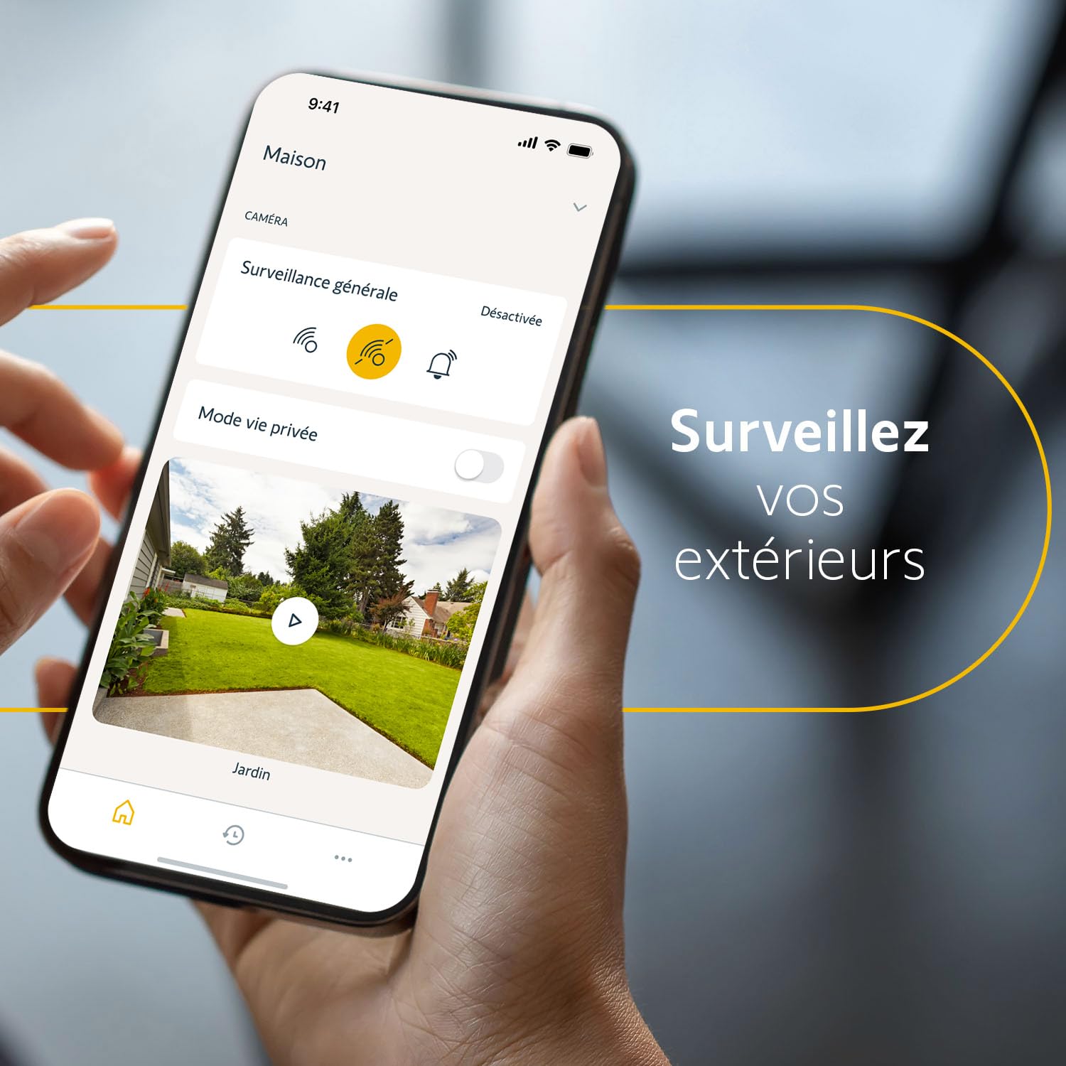 somfy 1875326 - Outdoor Camera 2 Grise, Caméras avec détection de Mouvement Intelligente, Sirène intégrée de 110 DB, Branchement Possible sur Un luminaire existant, Images Full HD 1080p