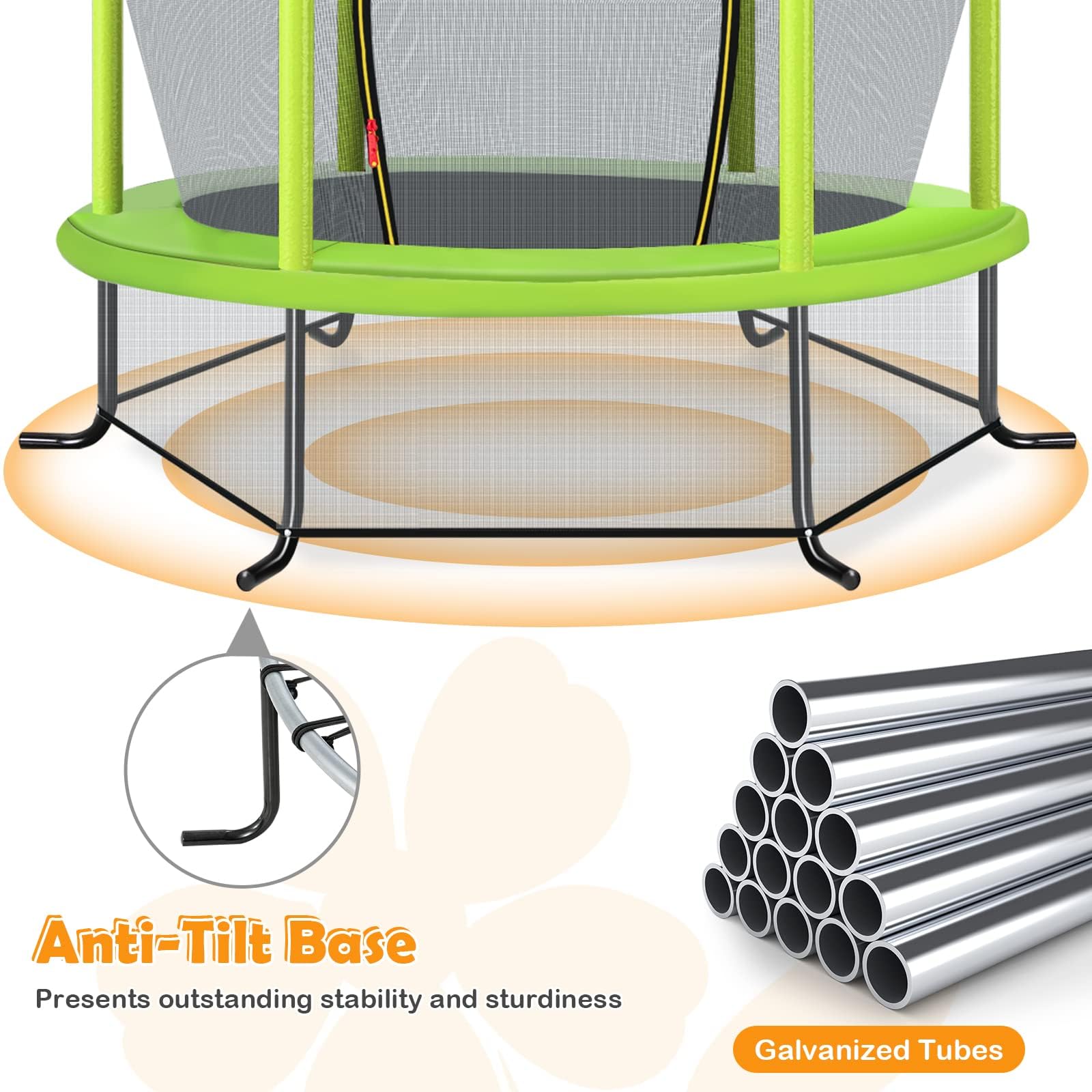 COSTWAY 244/305/366/427 cm, trampoline voor buiten, tuintrampoline, GS-gecertificeerd, kindertrampoline met ladder, veiligheidsnet en complete set voor tuin, buiten (diameter 244 cm COSTWAY 244/305/366/427 cm, trampoline voor buiten, tuintrampoline, GS-gecertificeerd, kindertrampoline met ladder, veiligheidsnet en complete set voor tuin, buiten (diameter 244 cm