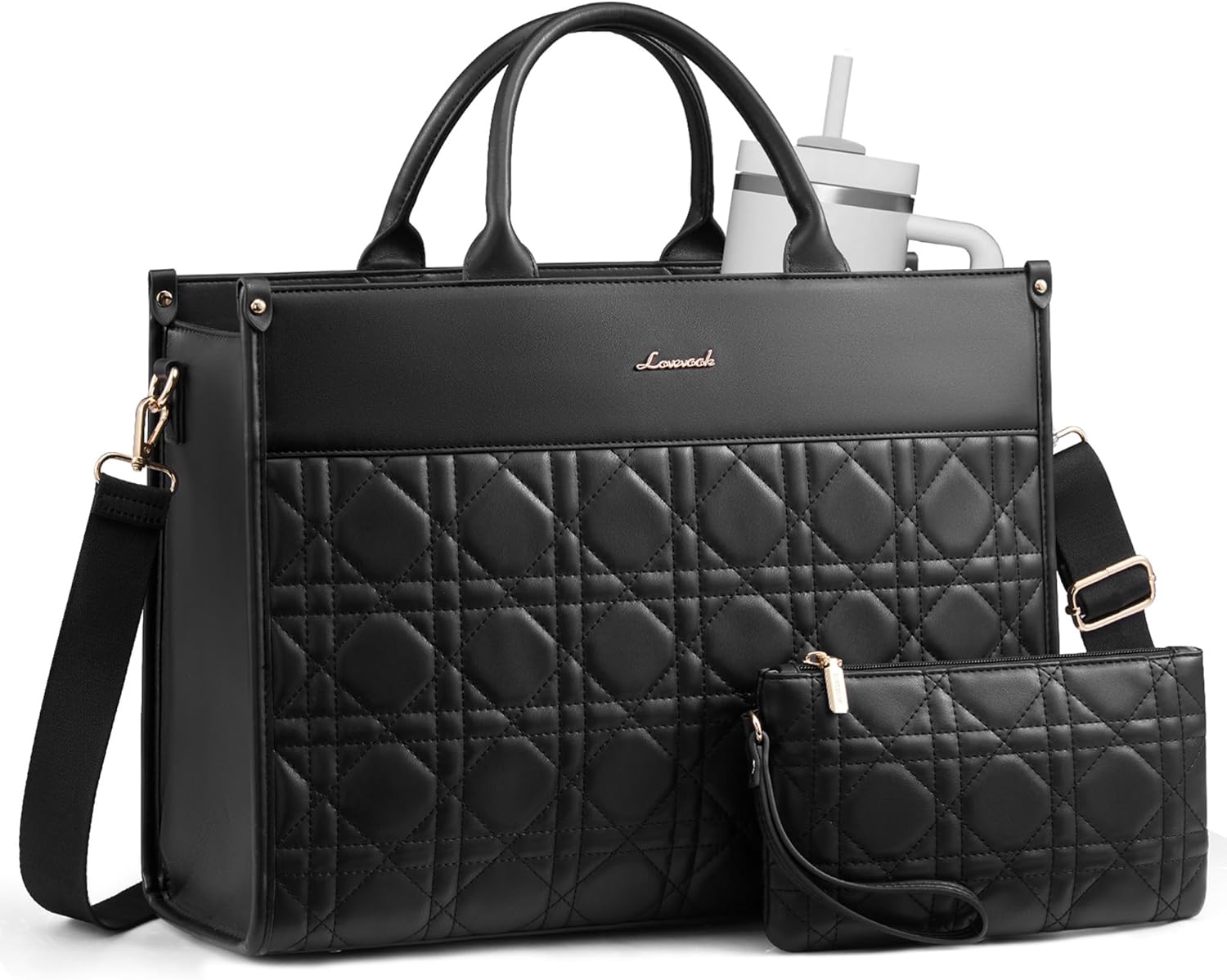 LOVEVOOK Laptop Tote Bag for Women,Waterproof Leather Work Bag for Teacher,Business Office Work Bag Briefcase,Gifts for Women