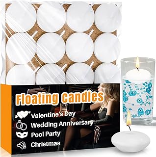 MAQIHAN White Floating Candles - 30 PCS Small Floating Candles for Cente...