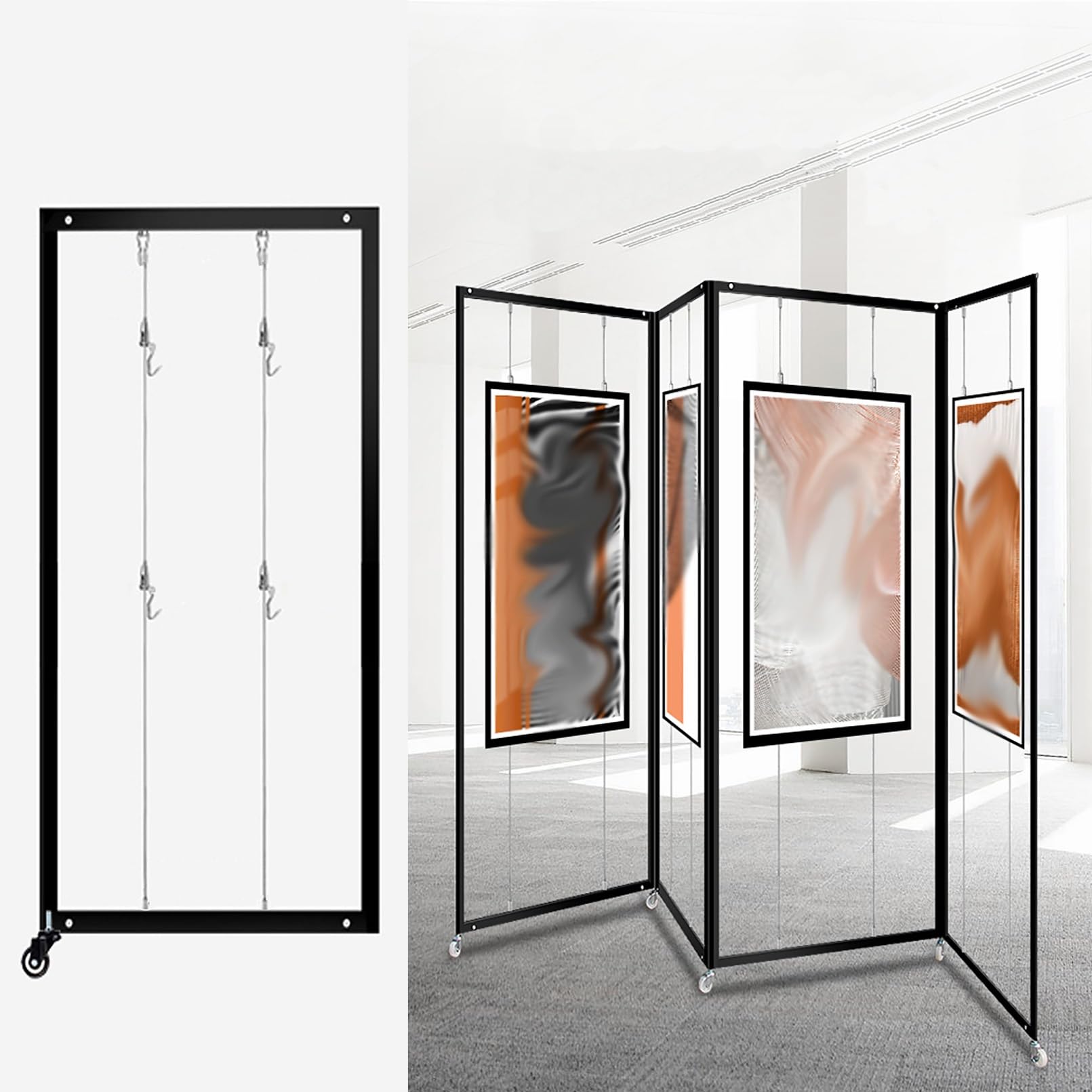Soporte de exhibición ajustable, soporte independiente para pósteres, exposiciones de arte, soporte para carteles, ideal para galería, escuela, museo (1 pieza de 80 x 180 cm)