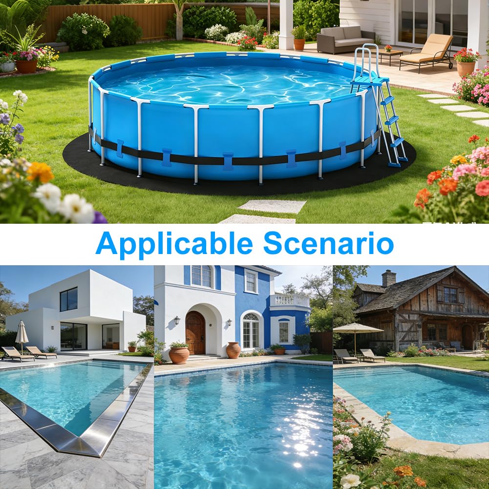 Pool Unterlage, Poolunterlage, Runde Poolmatte, Filz Bodenplane für Pools, Outdoor Pool Bodenschutzmatte, Pool Bodenplane Runden, Ø305 370 460 cm, Whirlpoolmatte, für Hinterhof Garten Rasen (460 cm)