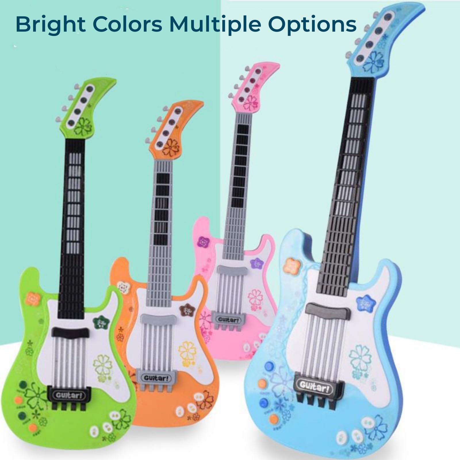 Guitarra eléctrica de juguete para niños pequeños con correa, ideal para regalos de niños y niñas de 3, 4, 5, 7, 8 años (azul) 7