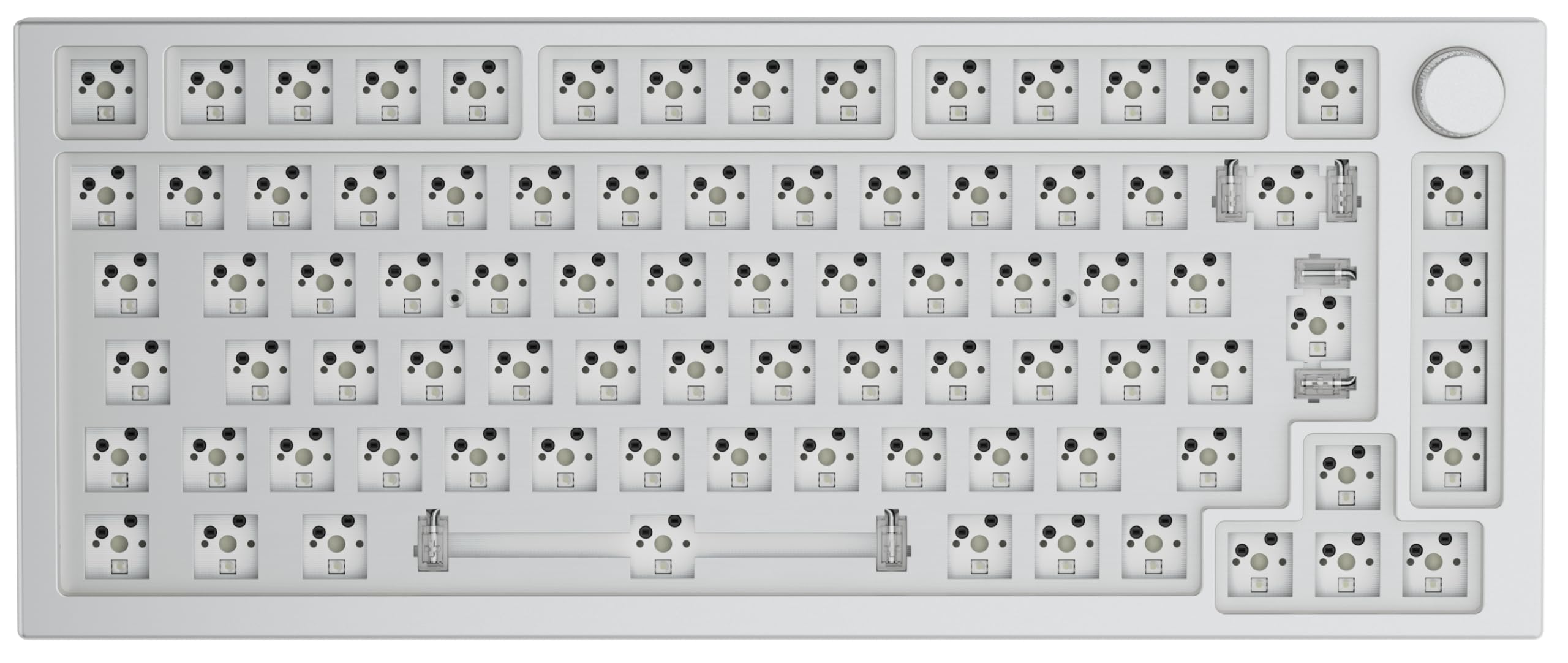GLORIOUS Gaming GMMK PRO 75% Barebones (tylko obudowa) – modułowa, gamingowa klawiatura mechaniczna, TKL, obudowa 1,5 kg, konfigurowalna, przełączników z 5 bolcami, układ międzynarodowy/ISO - Biały