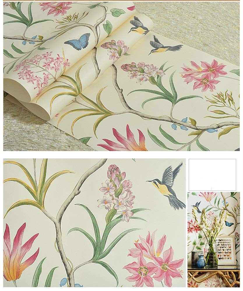 Amazon | Blooming Wall 不織布ヴィンテージフラワー壁紙