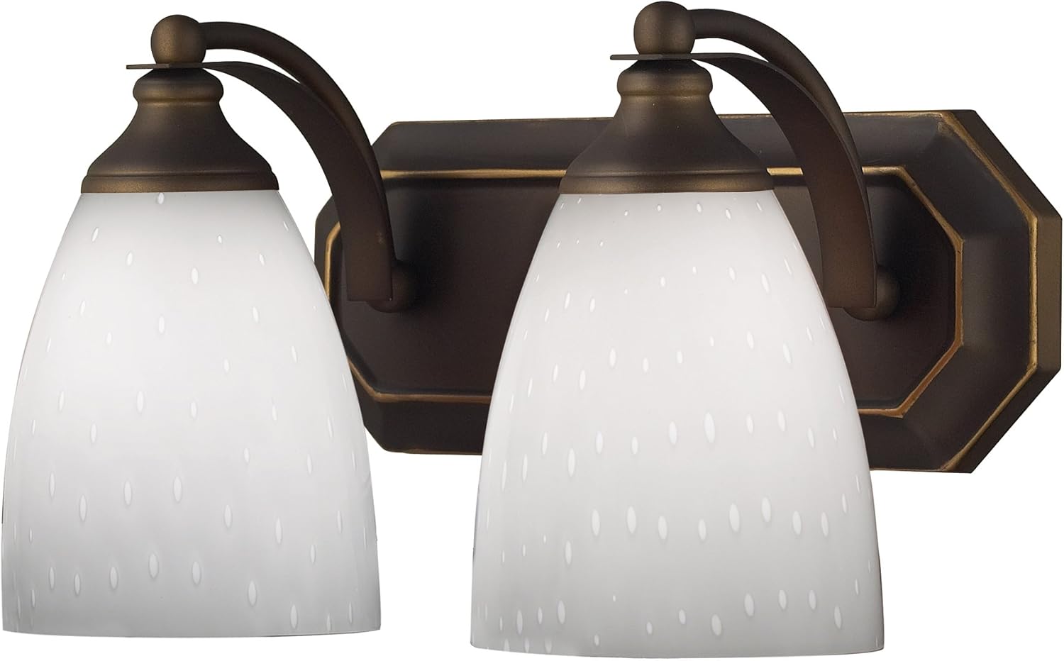 Prоmо 40% оƒƒ Elk 570-2B-WH 2-Light Vanity in Aged Bronze and Simply White Glass Prоmо 40% оƒƒ Elk 570-2B-WH 2-Light Vanity in Aged Bronze and Simply White Glass