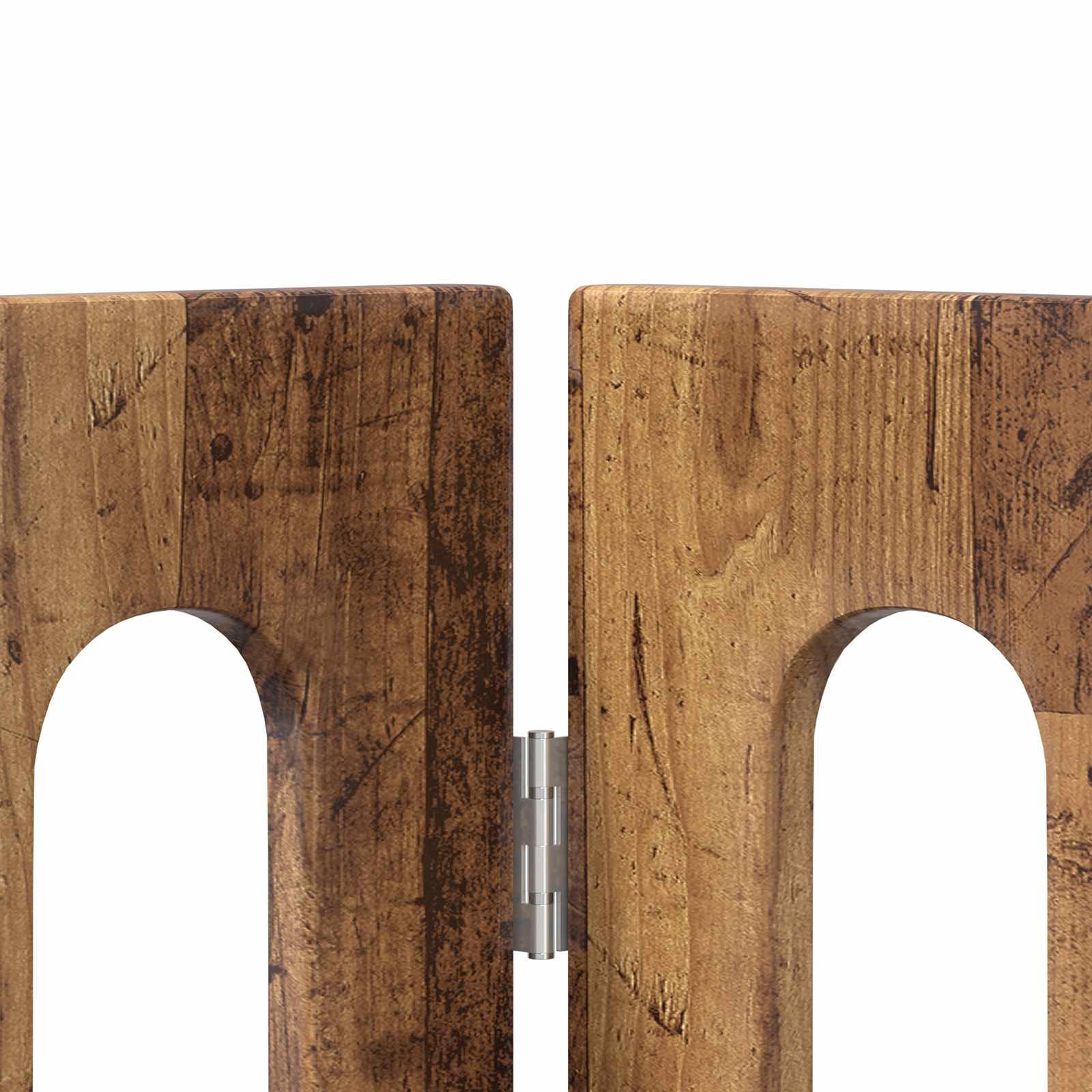 Valla plegable para mascotas, 4 unidades, madera de roble, 201 x 38 x 90 cm, borde interior flexible para perros, cachorros, protección y seguridad, fácil de montar, plegable, adecuado para