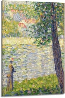 JAHER Georges Seurat Paintings - (The Morning Walk) Poster Painting On Canvas Wall Art Scroll Picture Print Living Room Walls Decor Homes 16x24inch(40x60cm)