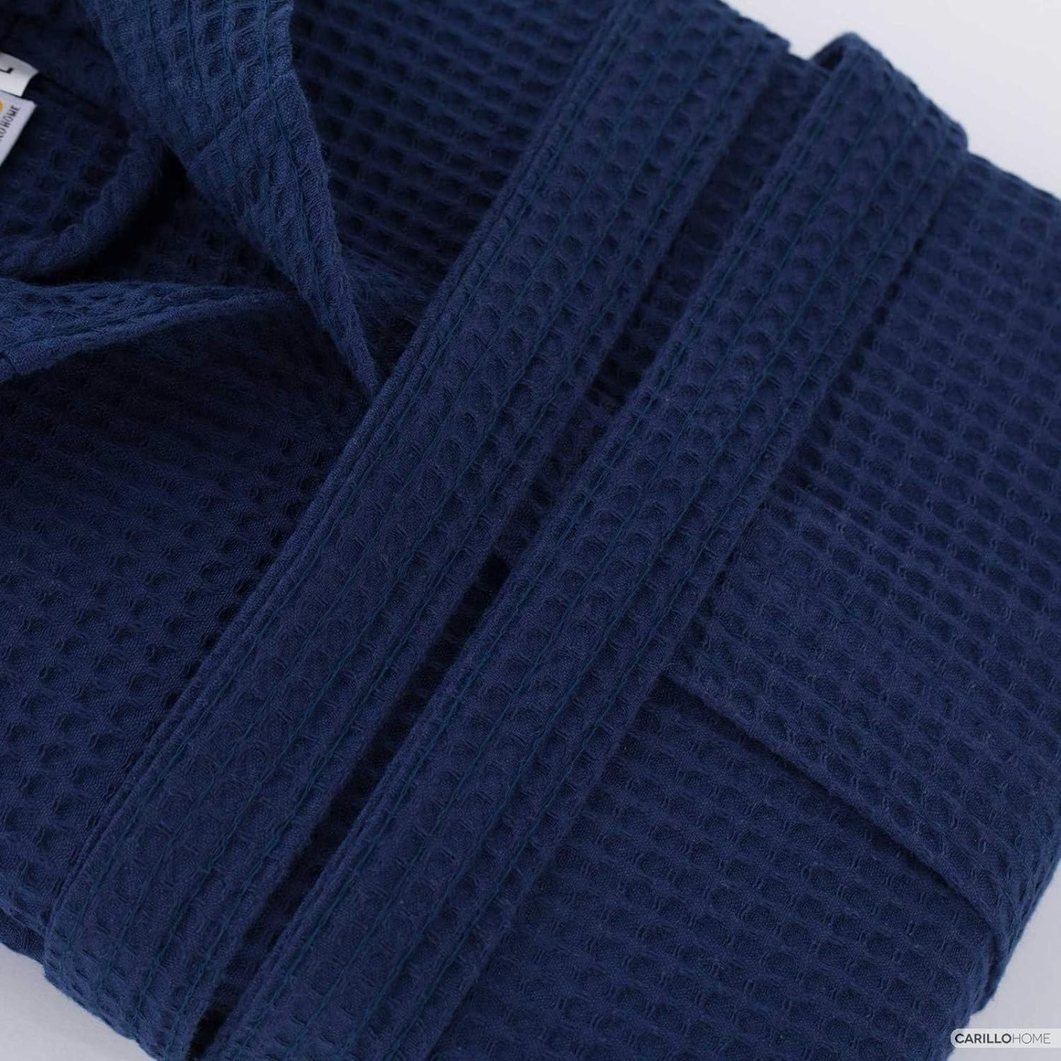Corredocasa Accappatoio Unisex Uomo/Donna Modello in Nido d'Ape - Cappuccio e Cintura - 100% Cotone - Super Assorbenza Tinta Unita Antiumidità (IT, Testo, M, Regular, Regular, Blu)