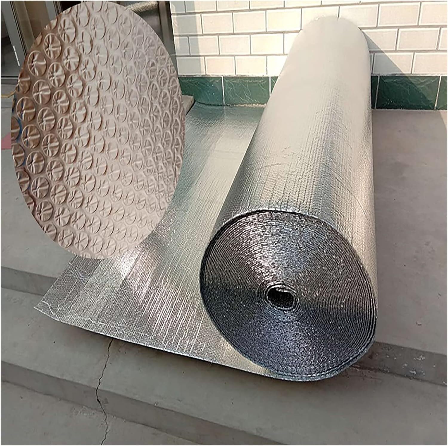Insulation Foil, Double Sided Bubble Insulation Film, Ideal for Garage Doors, Homes, Attics(1x15m)