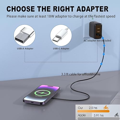 Miniatura 7 de Cargador MagSafe, almohadilla de carga inalámbrica magnética para iPhone 17/17 Pro/17 Pro Max/Air/16 15 14 13 12 Pro Max Plus mini y AirPods 2 3