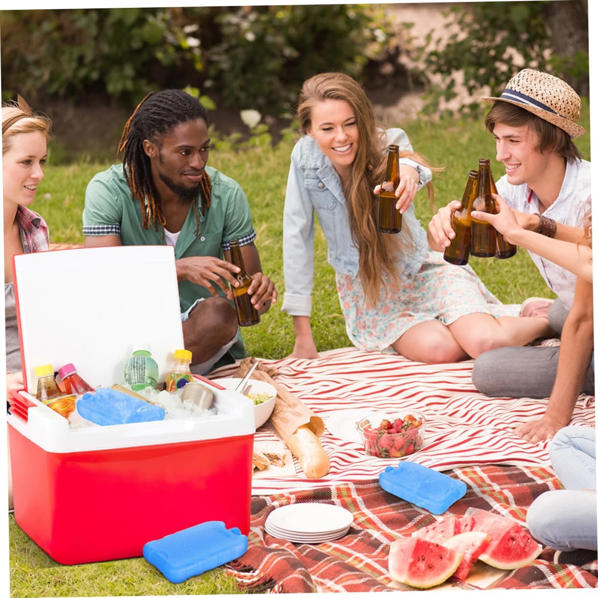 4sets Portable Cooler Ice Container Ice Blocks Freezer Packs for Freezer 10pcs*4