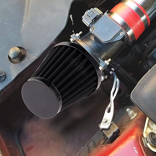 Miniatura 6 de Mtsooning Filtro de aire de motocicleta de 1.890 in, filtro limpiador de cápsulas de admisión con abrazadera de repuesto para motocicleta, ATV, Dirt