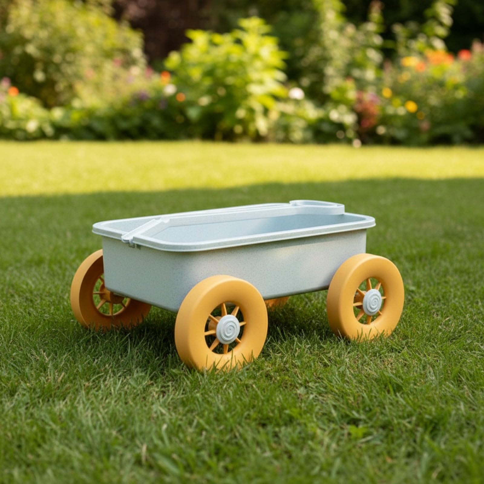Carrello Trainabile Sabbia Robusto Carrello Sabbia Manico Lungo Giocattolo da Traino per Sabbiera, Parco