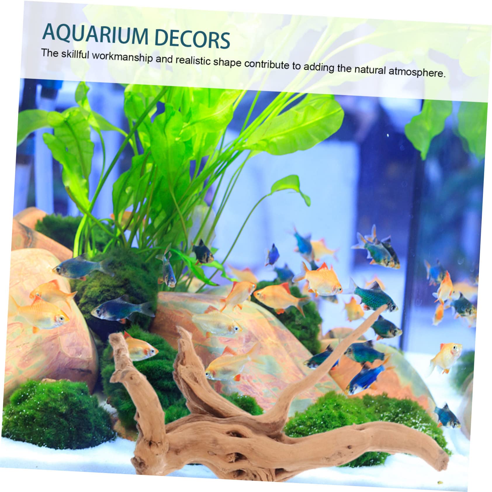 Luxshiny 3 Piezas Madera Flotante para Acuario Forma Realista, Fácil de Usar, Adorno Natural para Tanque de Reptiles y Mesa Varios Estilos