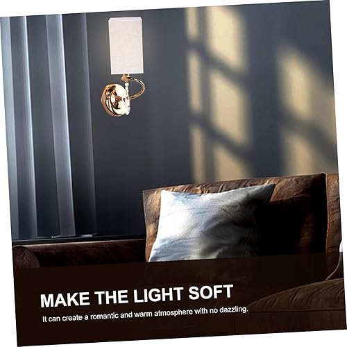 Vista 3 de DECHOUS Elegante pantalla cuadrada de tela para lámpara sobre bombilla para luces, fácil de instalar, regalo