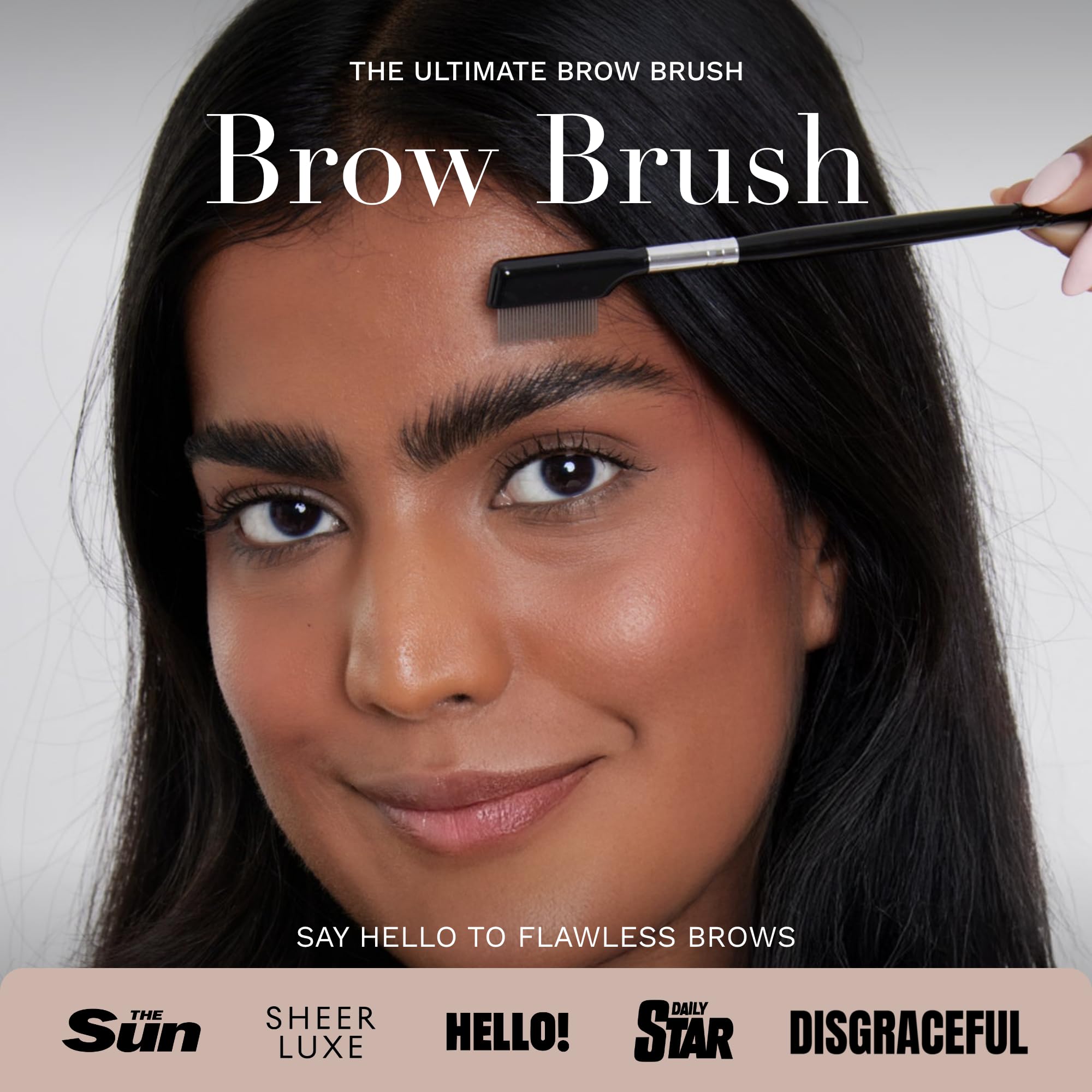 Byellie Brow Brush, Dual-Ended with Brow Comb & Precision Spoolie, Brow Gel & Wax Application, Define's & Shape's - Image 2
