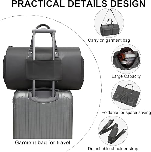 Miniatura 5 de Bolsa de cuero para viajes, bolsa de viaje Modoker con correa para el hombromúltiples bolsillos, ideal para viajes de negocios y escapadas de fin de