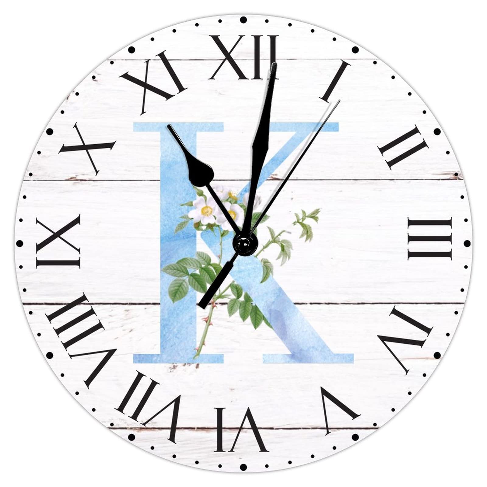 Grande horloge murale florale K pour embellir votre salon ou votre bureau à domicile