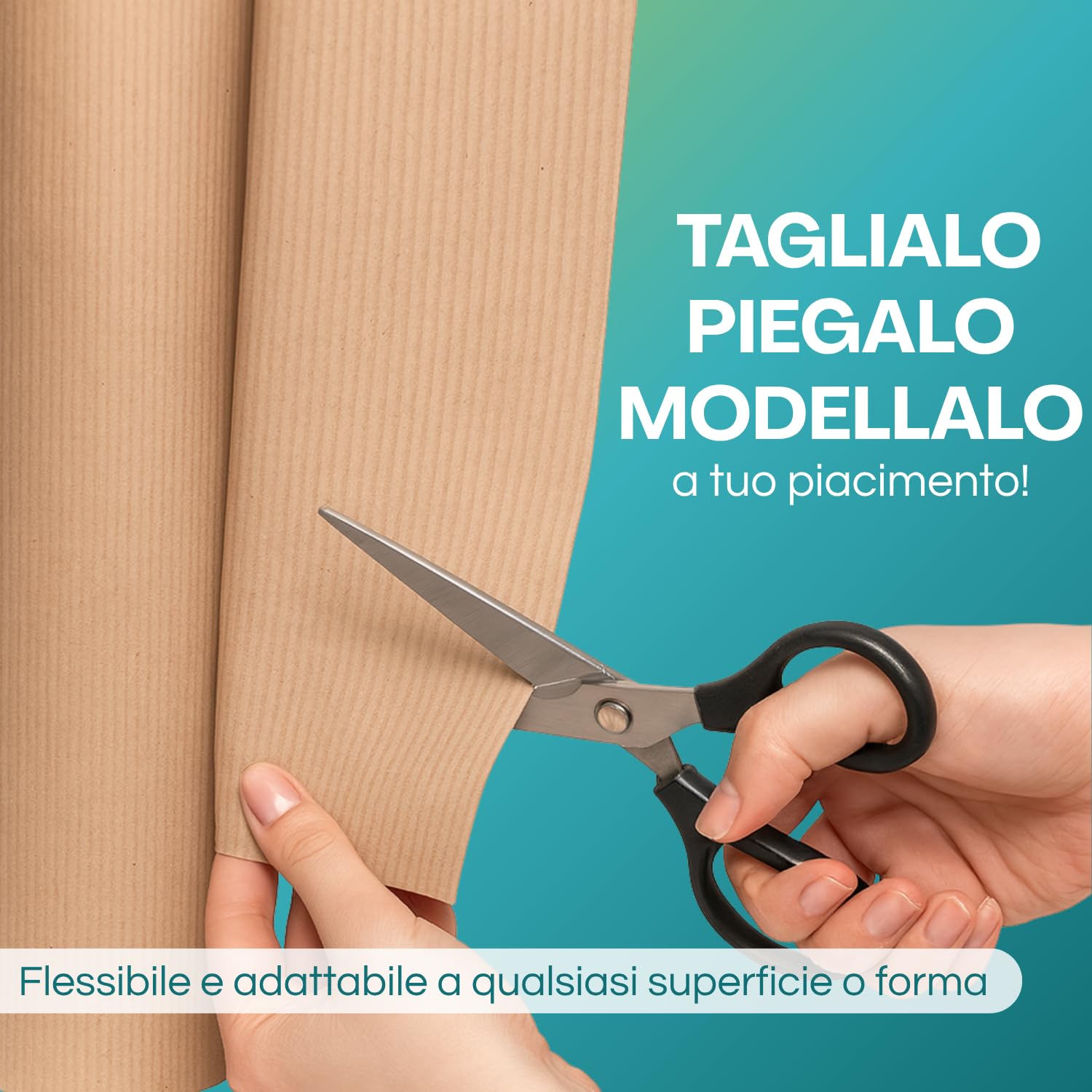 Virsus 1 Rotolo di Cartone Ondulato misura rotolo 1 x 45mt, colore avana, Copripavimenti Eco mascheratura e protezione pavimenti da pittura fai da te
