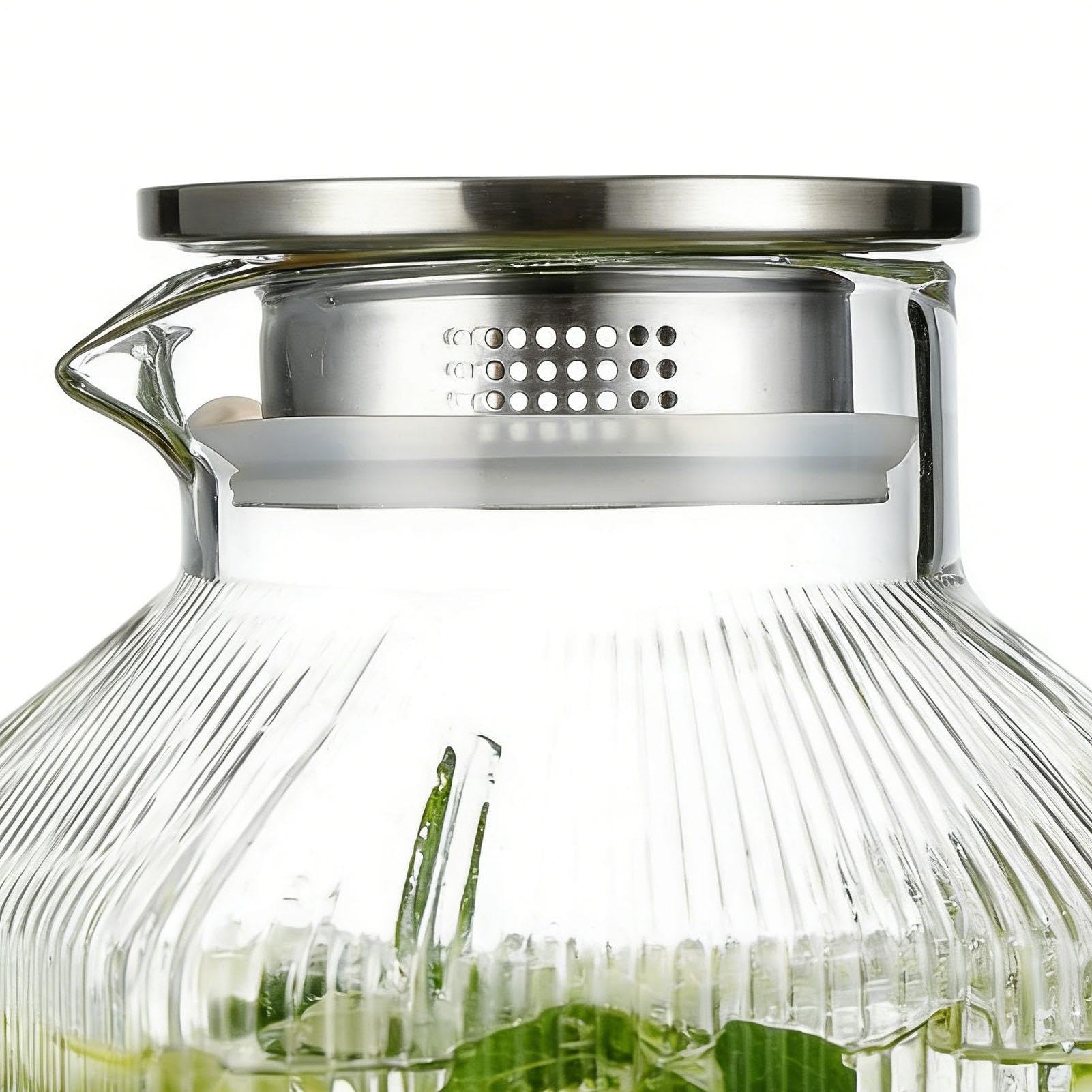 in con coperchio, trasparente, grande capacità, 3,8 l, dispenser per bevande con coperchio, per succhi di frutta, tè freddo, bevande fatte in casa, caffè, frigorifero, piano di lavoro