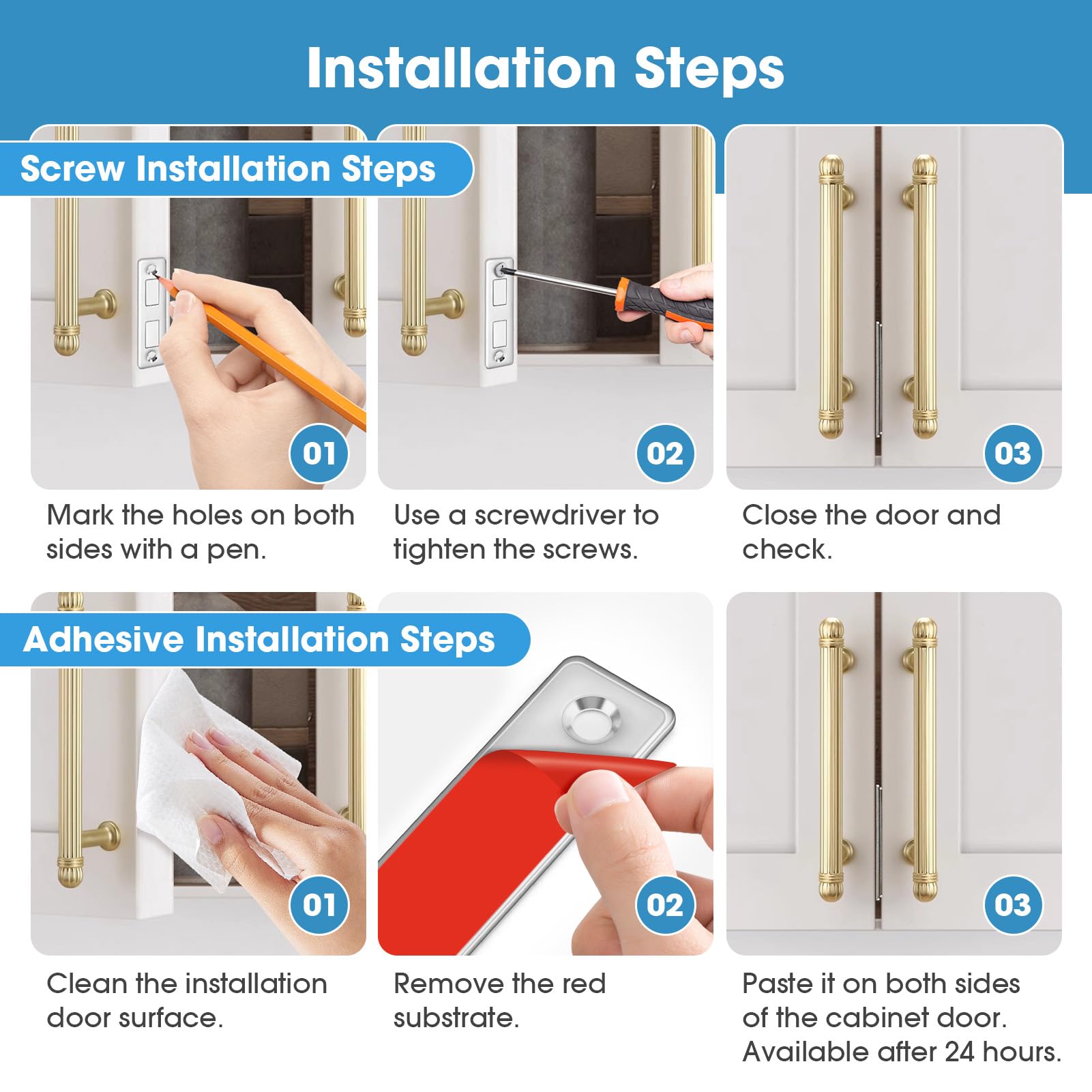 2 Calamite Per Mobili Chiusura - Ultra Sottili Per Armadi, Cassetti E Ante - Installazione Con Viti O Adesivi - Foto 7