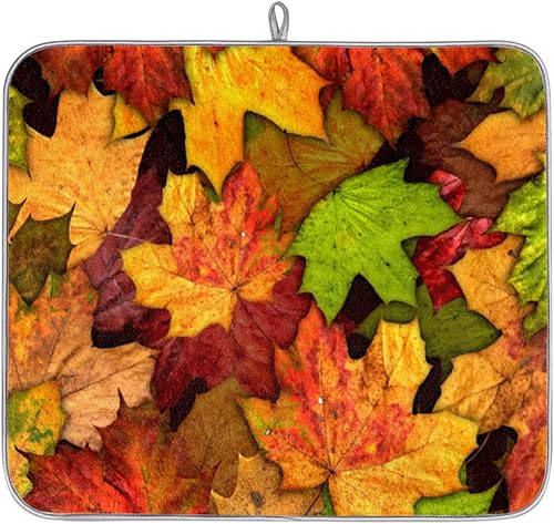 Hermosos tapetes de secado de platos para árbol de Navidad para encimera de cocina, tapete de microfibra de copos de nieve de Navidad, almohadilla disponible en Yaxa Colombia