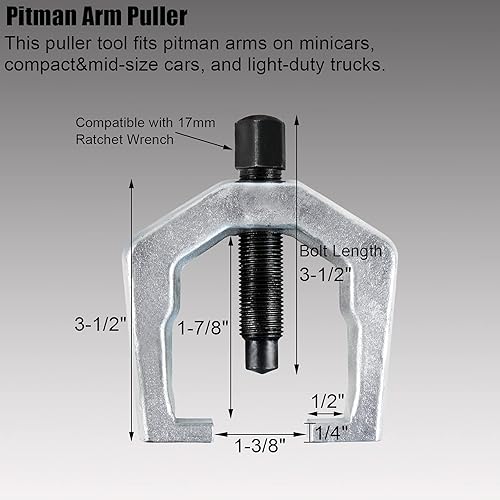 Miniatura 7 de YSTOOL Juego de herramientas de servicio de extremo frontal con separador de rótula automotriz de rótula para tirador de extremo de barra de