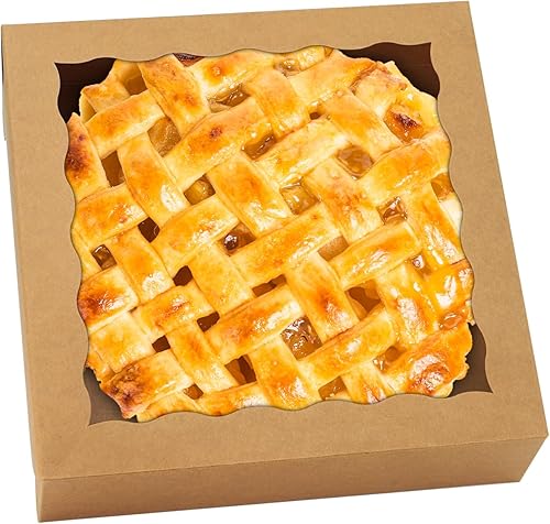 Miniatura 9 de XINHPKGG Paquete de 20 cajas para tartas de 10 x 10 x 25 pulgadas cajas de galletas de San Valentín con ventanas cajas de pastelería cajas de postre