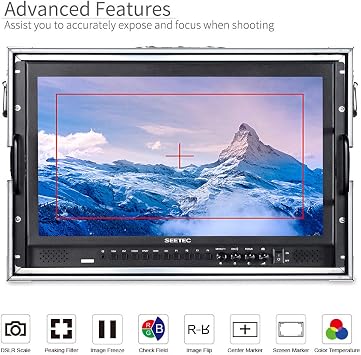 P173-9HSD-CO 17.3 Inch Carry on Broadcast Production Director Monitor with 3G SDI HDMI YPbPr Input and Output Aluminum Design Full HD 19201080