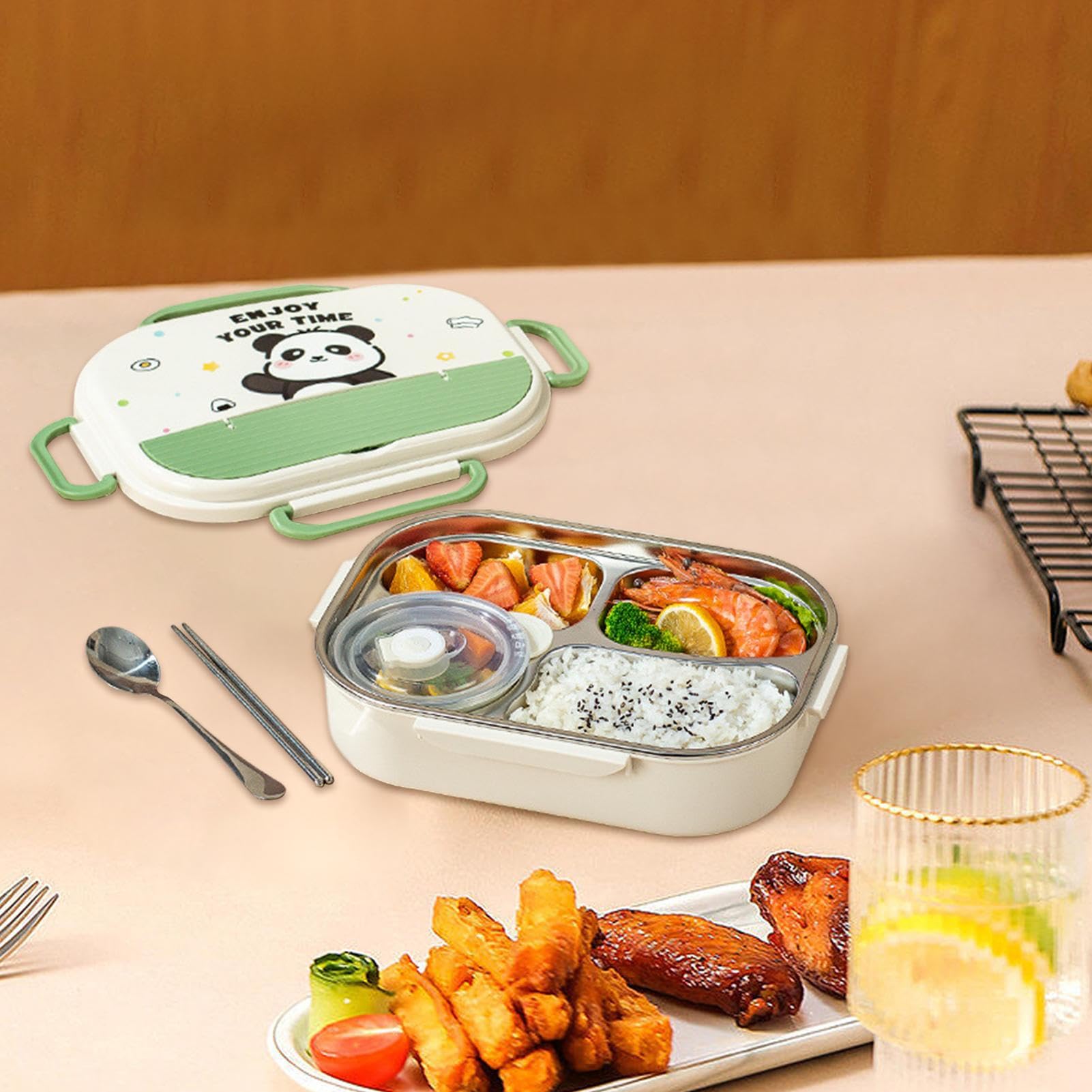 Lunch Box Couverts Portables Adaptés Au Micro-Ondes