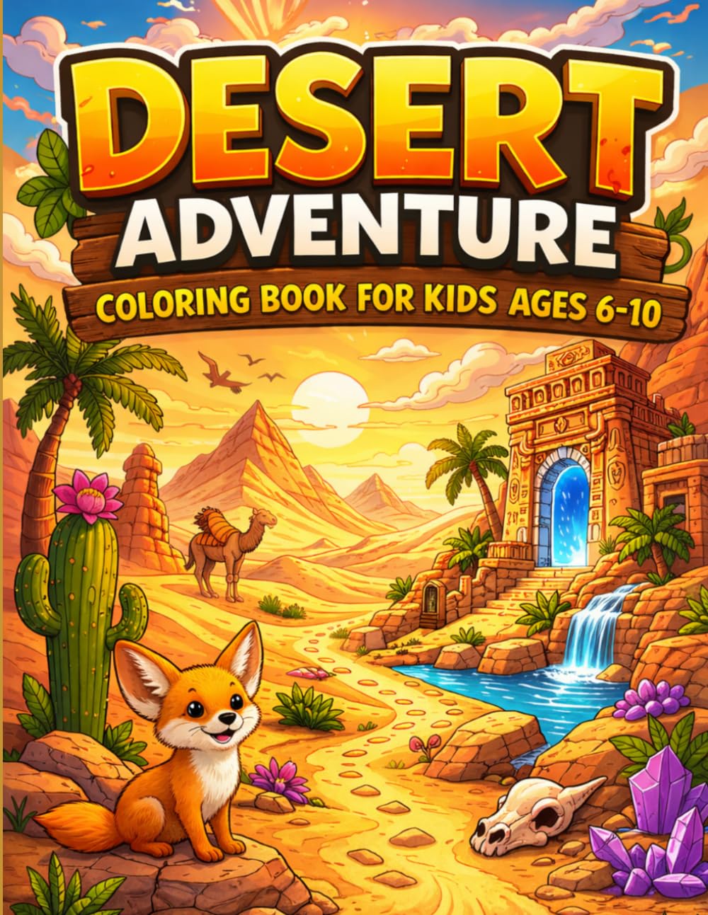 Desert Adventure Coloring Book for Kids Ages 6–10: Explore Sand Dunes, Hidden Oases & Ancient Desert Worlds (Adventure Worlds Coloring Series)