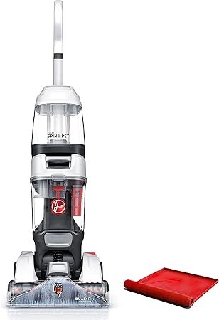 Review Hoover Dual Spin Pet Plus Carpet Cleaner Machine, Upright Shampooer, FH54050V, White