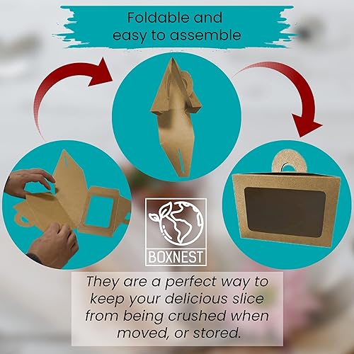 Miniatura 5 de Cake Pie Cheesecake - Cajas desechables individuales triangulares compostables con tapas, embalaje para llevar, postre, panadería, cafetería,