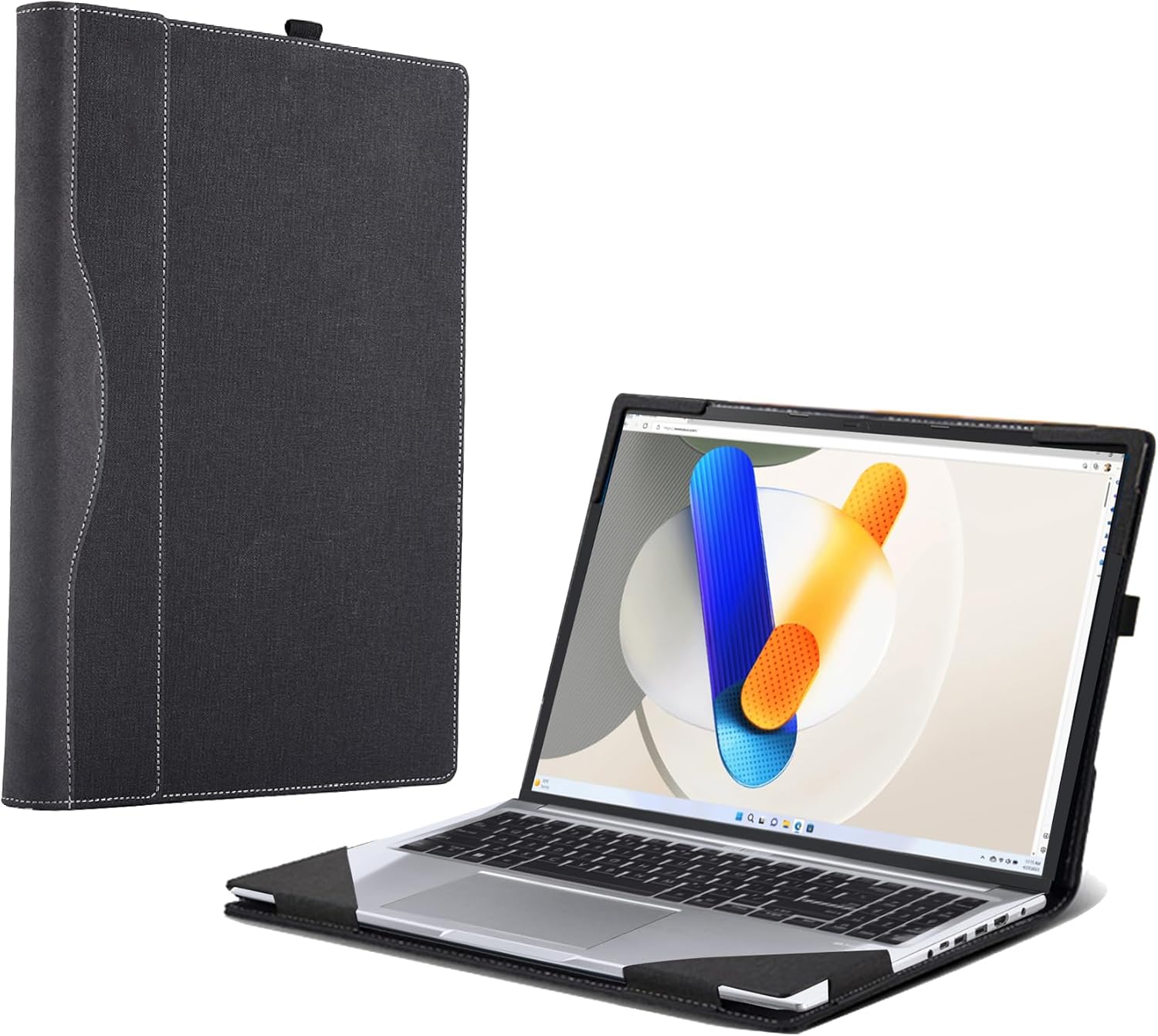 Laptop Case for ASUS Vivobook 16X 1605|X1605ZA|X1605EA|X1605PA|X1605VA|X1605VAP|X1603 [Note Other Models] All Inclusive Drop Case 16" PU Leather Protective Laptop Bag Detachable Shell (Dark Gray)