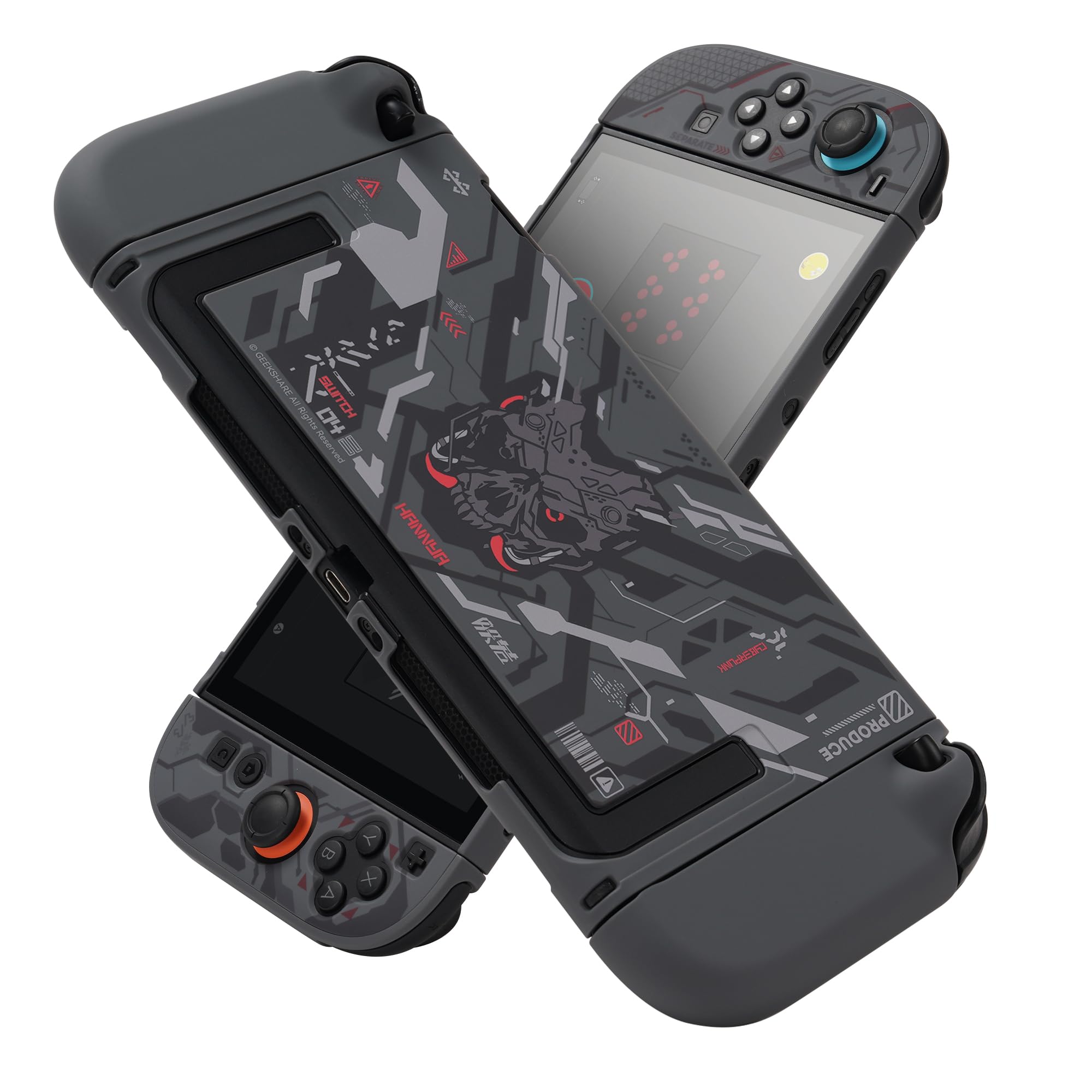 GeekShare Guscio protettivo compatibile con Switch 2, custodia agganciabile compatibile con Switch 2, cover con design antigraffio e antiurto - Cyborg Mech