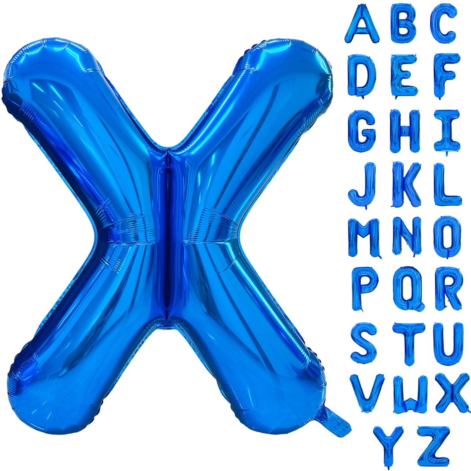Blue Alphabet Balloon Large Mylar Foil Helium Letter Balloons 40 Inch Blue Balloons Alphabet Letters for Birthday Bridal Shower Anniversary Decorations (Letter X) โ image 1