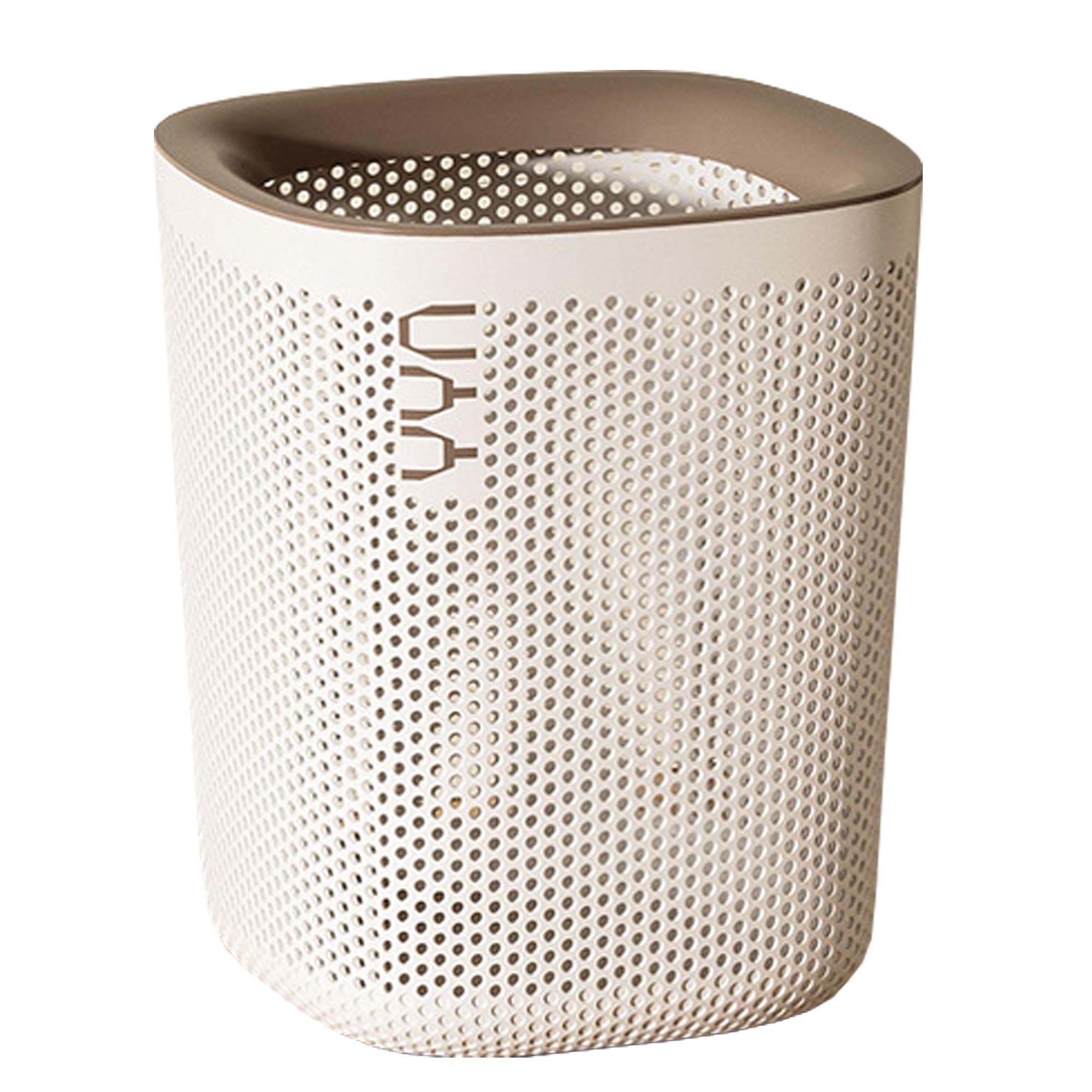 Kriva Plastic Square Open Top Trash Can | 12L Garbage Container Wastebasket | Large Capacity Hollow Dustbin for Bathrooms, Laundry Room, Kitchens, Offices, Kids Rooms, Dorms (White) (B0CXDR41W2) Amazon Price History, Amazon Price Tracker