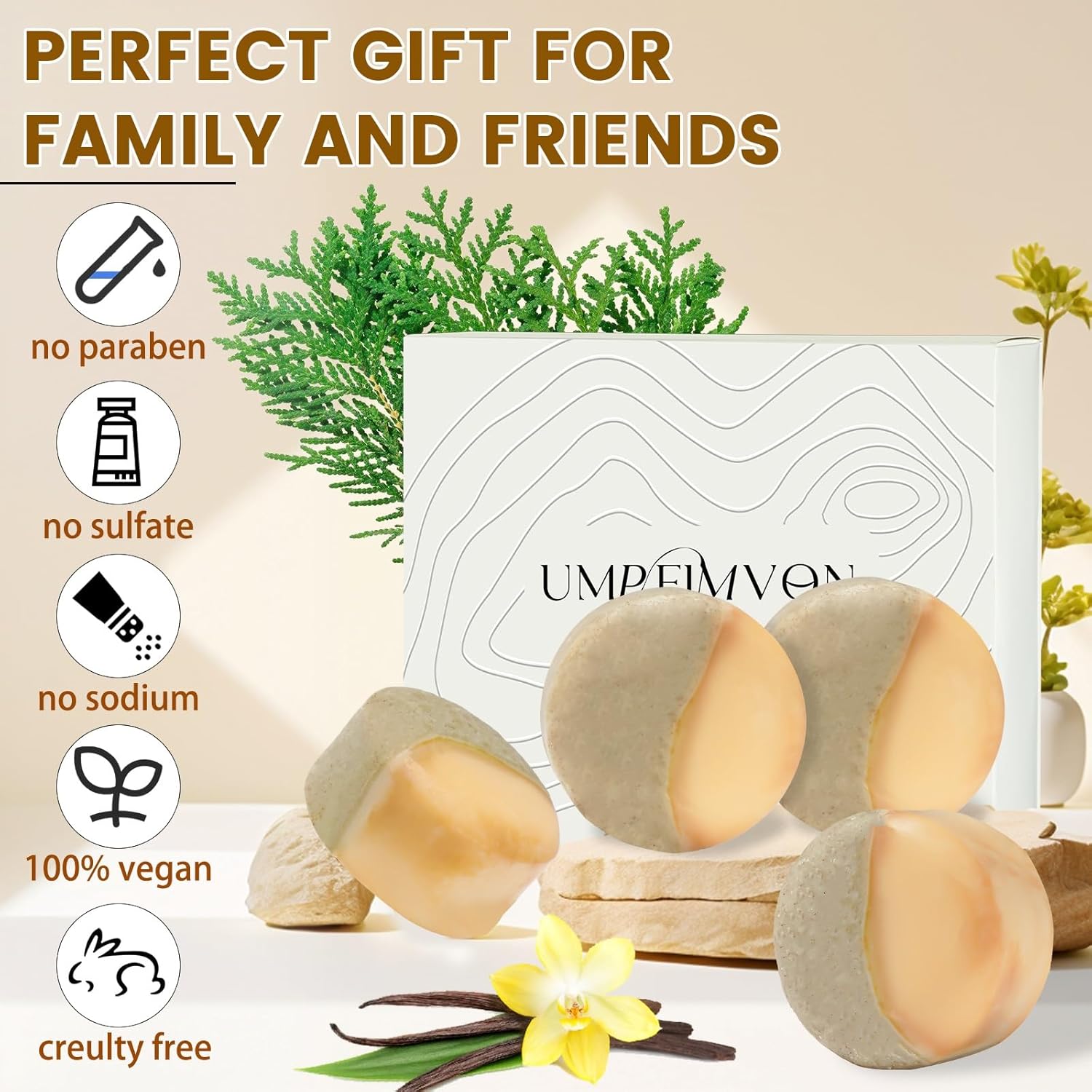 Umpeimvon 4 Sabonetes em barra de baunilha, sabonete artesanal 2 em 1 com folhas orientais de manteiga de karité platycladus para corpo e cabelo oleosos normais, esfoliante e… em promoção! Veja a oferta e mais achadinhos de Natural, Vegano & Clean Beauty 7 Hoje é o melhor dia para comprar Umpeimvon 4 Sabonetes em barra de baunilha, sabonete artesanal 2 em 1 com folhas orientais de manteiga de karité platycladus para corpo e cabelo oleosos normais, esfoliante e… com aquele preço maroto! Promoção! Aproveite a oferta! 7