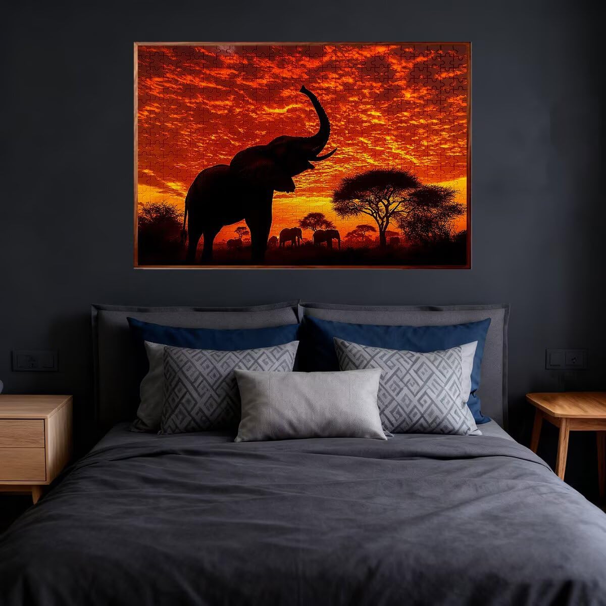 3000 sztuk puzzli dla dorosłych, słoń dla dorosłych 3000, niemożliwe puzzle, klasyczne, wymagające gry edukacyjne, drewniana gra dla rodzin, prezenty dekoracyjne, motyw: zachód słońca - 2096