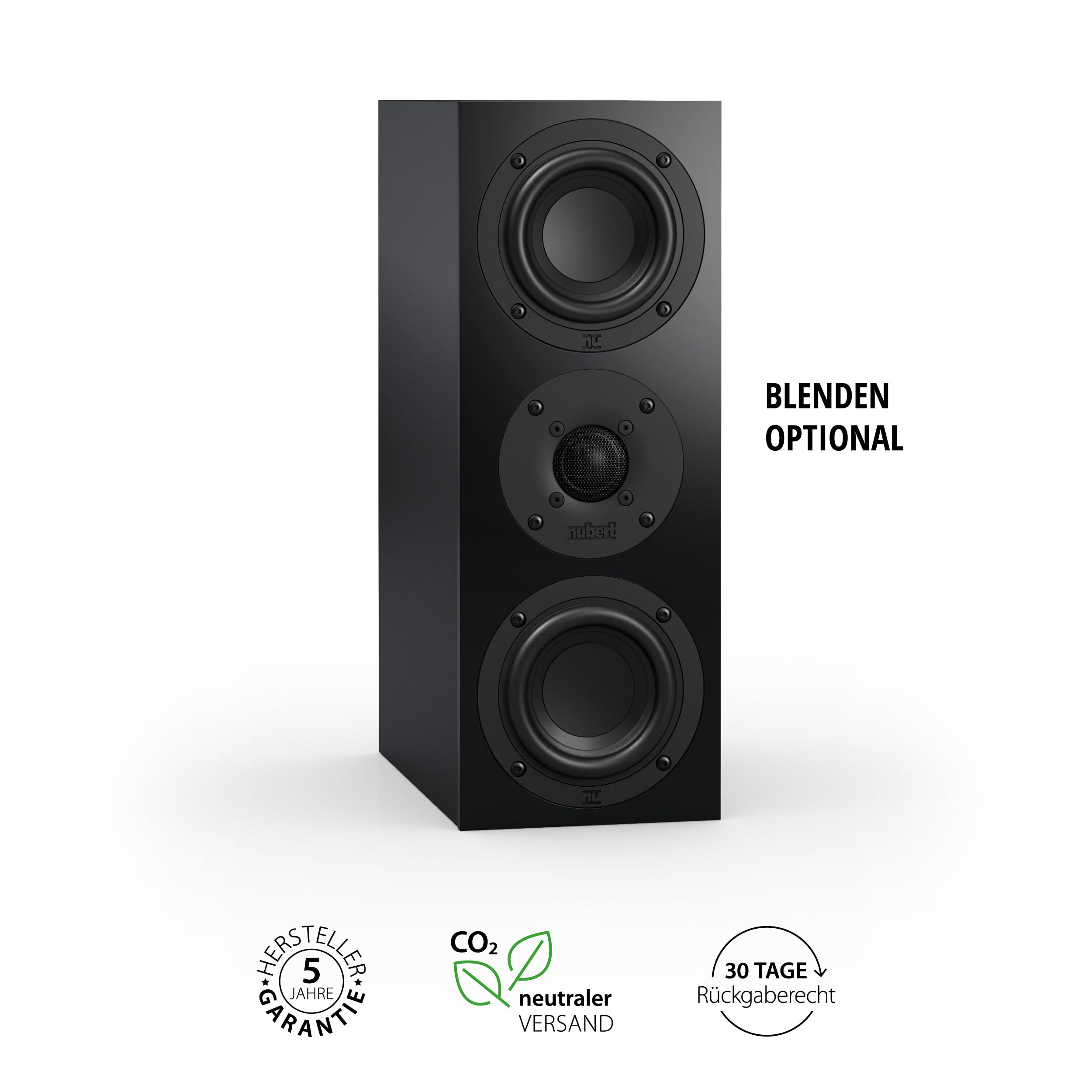 Nubert nuBoxx B-50 | Schwarzer Centerlautsprecher | 1 Stück Passivbox | Für modernes wohnen | Kompaktlautsprecher für Heimkino | Lautsprecher bis 60 Hz | Ideale Lowboardboxen
