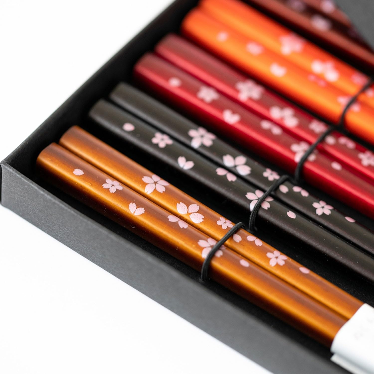 Baguettes en métal réutilisables, 5 Paires de Baguettes japonaises antidérapantes et réutilisables，A 22.8cm