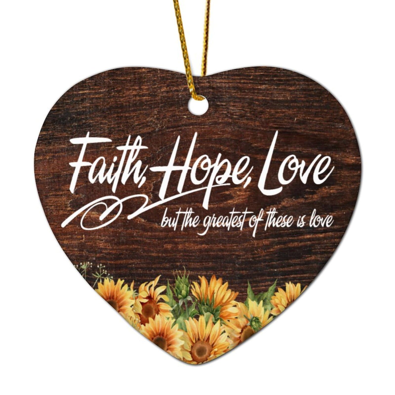 Luijorgy Style-15 Ceramic Heart Christmas Ornaments With Saying Faith Hope Love But The Greatest Of These Is Love 1 Corinthians 13:13 Ornaments For Christmas Tree Hanging Decoration Xmas Keepsake Holiday Souvenir