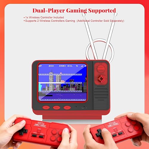 Miniatura 7 de EASEGMER Consola de juegos portátil retro, 168 juegos clásicos, pantalla de 3.0 pulgadas, modo de 2 jugadores, proyección AV, diseño recargable y