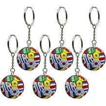 6pcs National Flags Football Keychain, World Cup Soccer Ball Key Chain, Sports Souvenir Carnival Reward Keychains Soccer Ball Hanging for Cars Party gifts Sports Ball Keychain