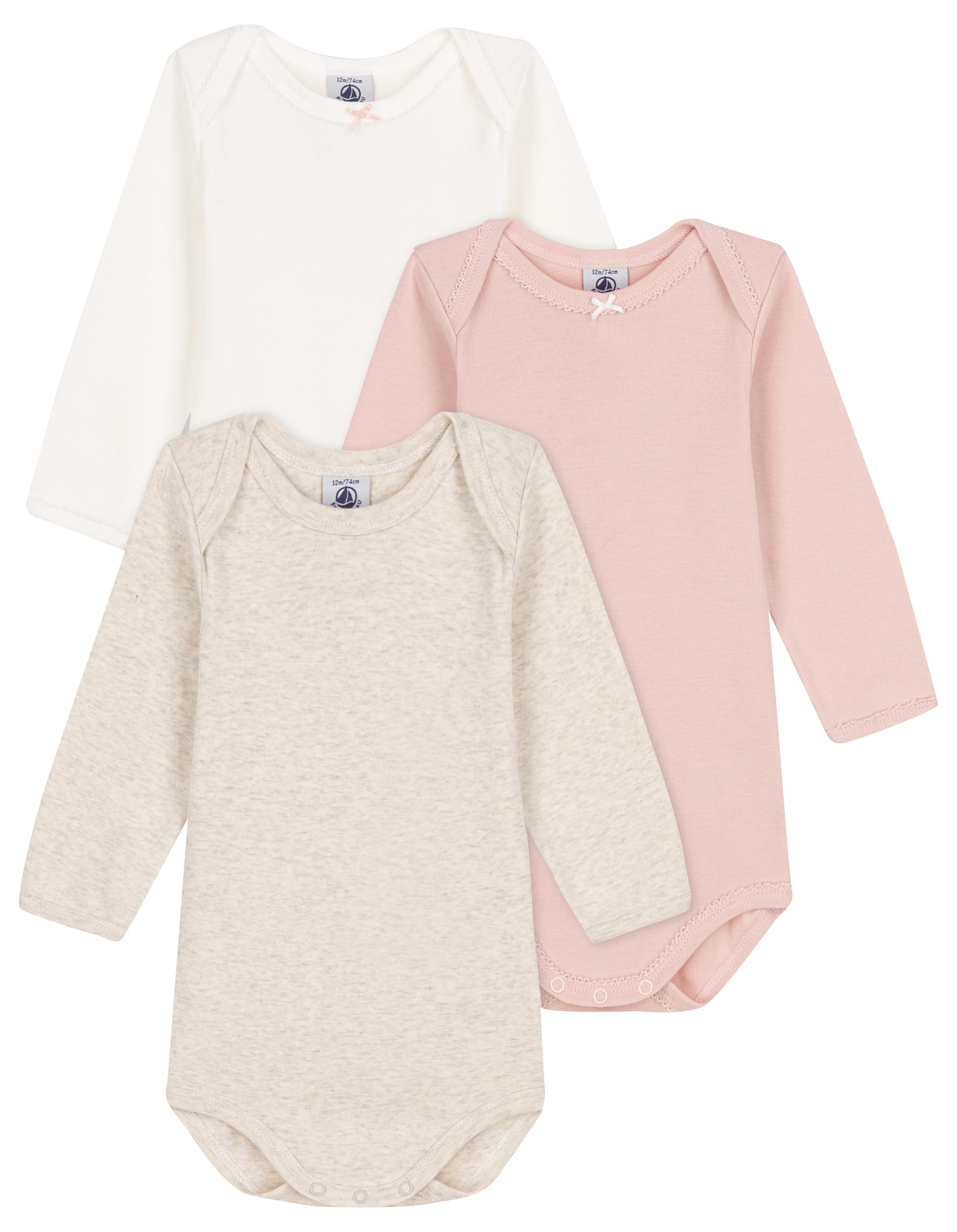 Petit Bateau Baby-Mädchen Langarm-Bodys