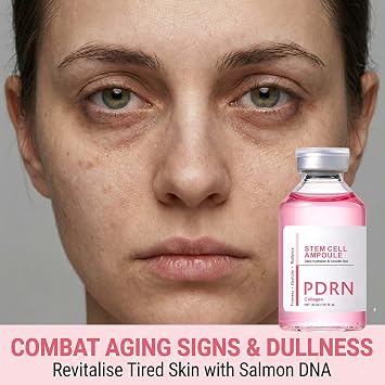 PDRN Serum Korean Stem Cell Ampoule - Salmon DNA Serum, Hydrating Serum for Glass Skin, Anti Aging Serum for Women, Micro Infusion System for Face with Niacinamide, 30ml