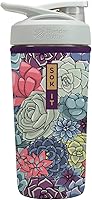 Vista 8 de Funda aislante de neopreno para botella mezcladora de proteínas Sok It BotlSok (Jardín inglés de picnic, se ajusta a botella mezcladora de 28 oz)