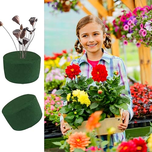 Miniatura 6 de 20 piezas de espuma floral redonda, bloque de espuma verde húmeda, bloque de espuma floral para floristería húmeda, suministros para arreglos
